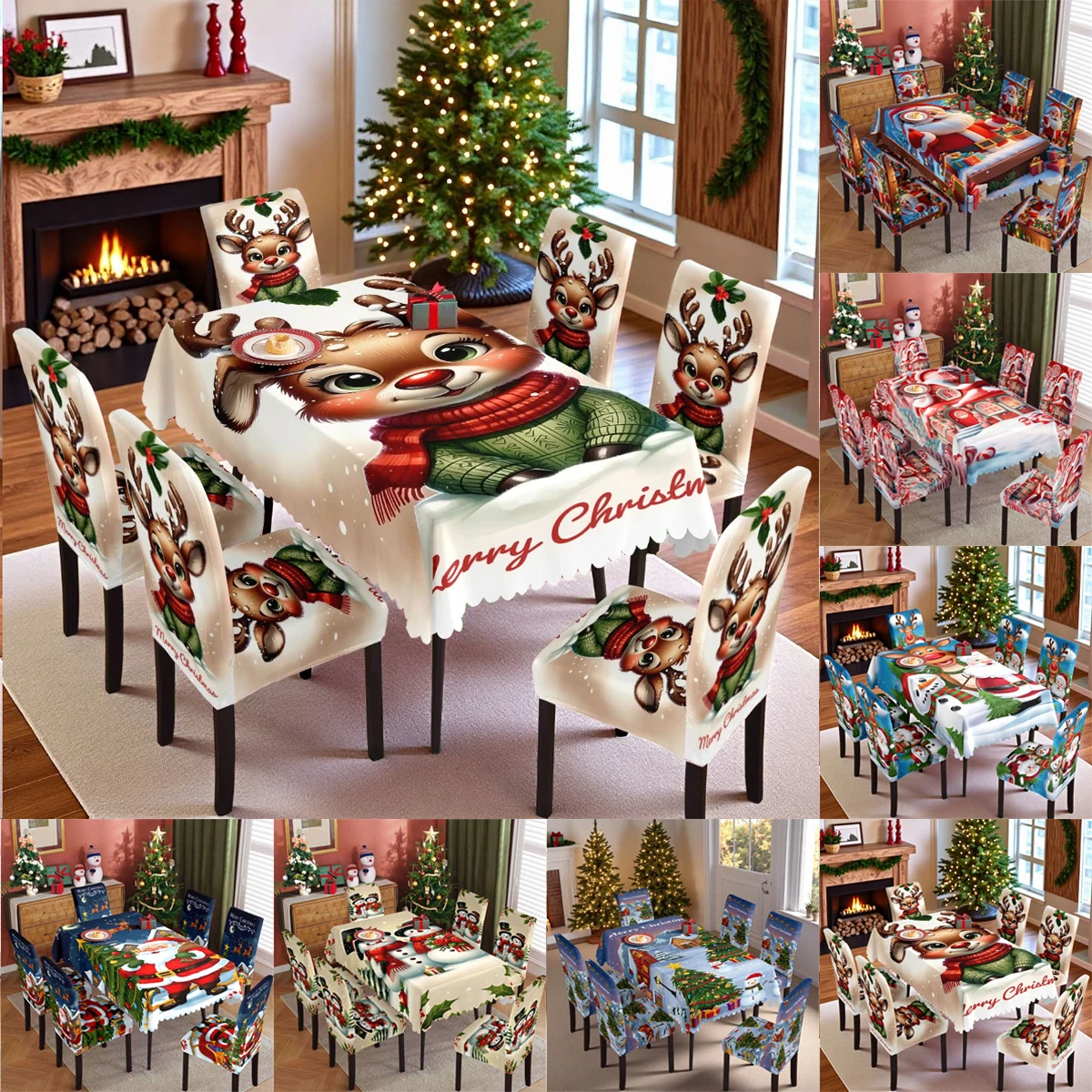 5/7PCS Printed Chair Cover Tablecloth Set Washable Elastic Kitchen Chair Cover Stretch Seat Slipcovers Set for Dining Room Decor
5/7PCS Printed Chair Cover Tablecloth Set Washable Elastic Kitchen Chair Cover Stretch Seat Slipcovers Set for Dining Room Decor