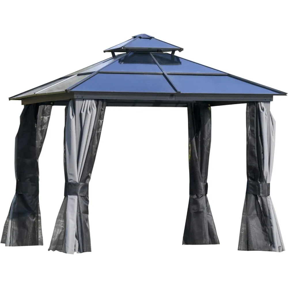 10' X 10' Hardtop Gazebo Canopy with Polycarbonate Roof, Aluminum Frame, Permanent Pavilion Outdoor Gazebo
10' X 10' Hardtop Gazebo Canopy with Polycarbonate Roof, Aluminum Frame, Permanent Pavilion Outdoor Gazebo