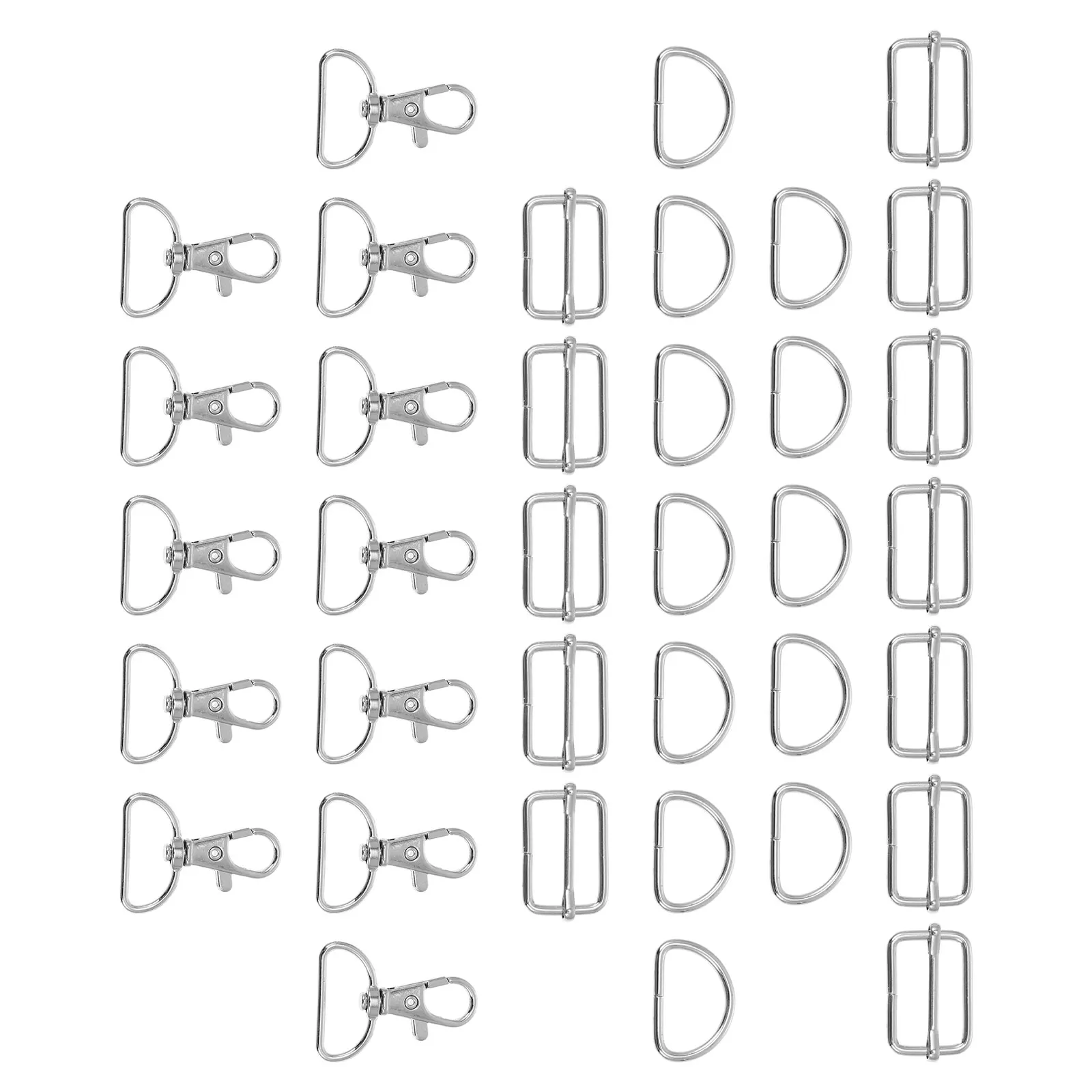 60pcs Key Chain Accessories Swivel Snap Hooks D Rings -Glide Buckles Lanyard Clips For Bag Straps Pet Collars Webbing
60pcs Key Chain Accessories Swivel Snap Hooks D Rings -Glide Buckles Lanyard Clips For Bag Straps Pet Collars Webbing