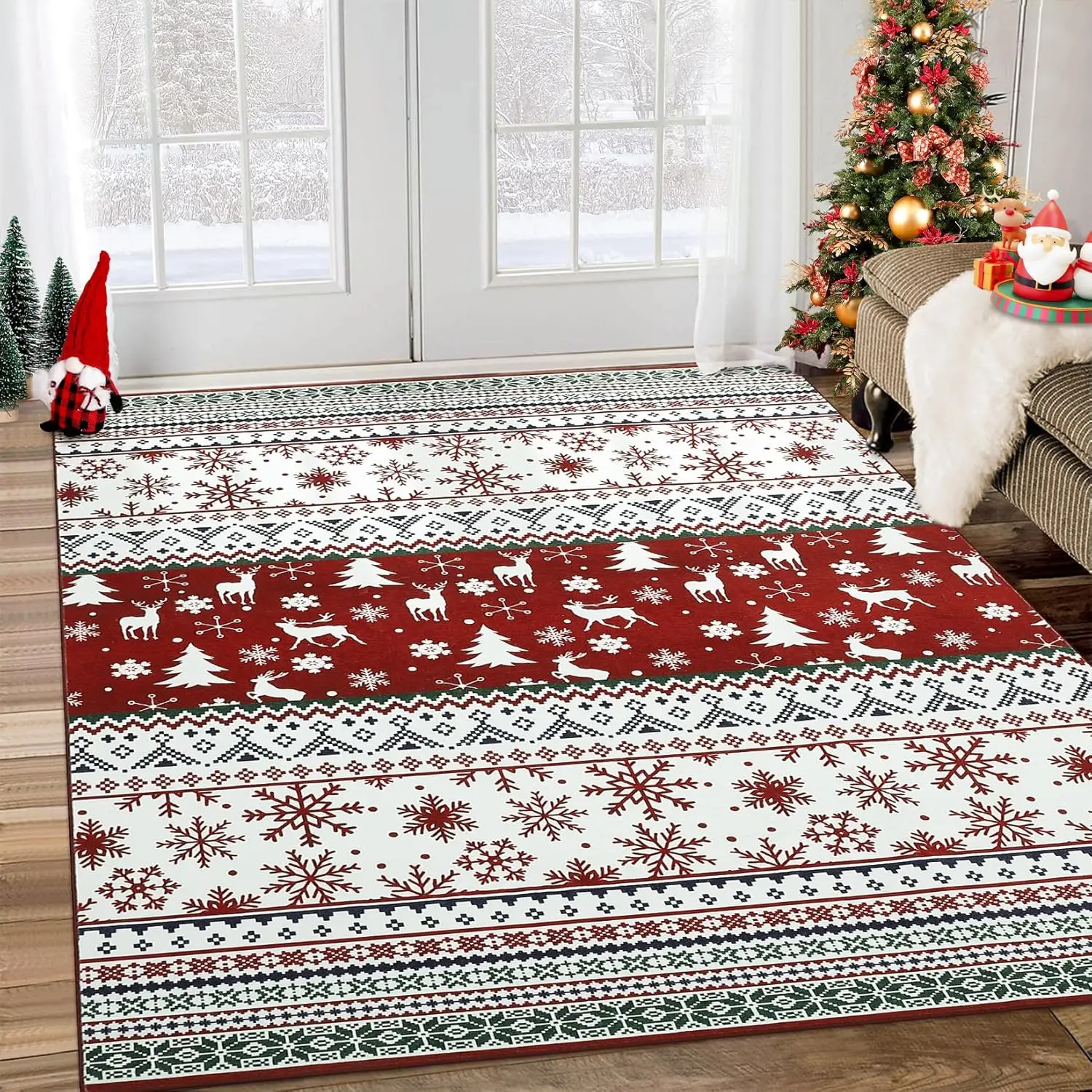 Christmas Boho Washable Area Rugs Large Rug Non-Slip Soft Low Pile Non Shedding Indoor Holiday Decor Carpet for Living Room
Christmas Boho Washable Area Rugs Large Rug Non-Slip Soft Low Pile Non Shedding Indoor Holiday Decor Carpet for Living Room