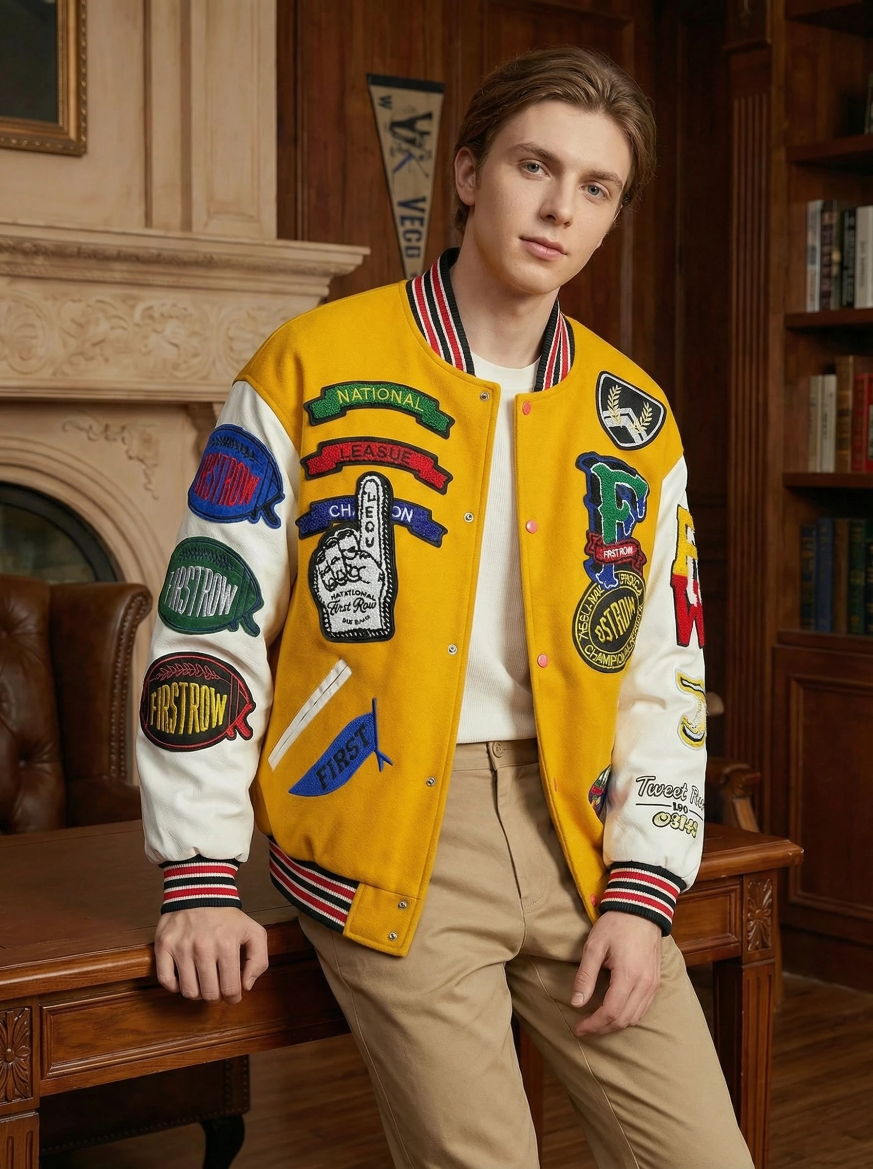 Retro American Letter Embroidery Jaet Men's Spring Autumn New Sle Baseball orm Towel Embroidery Trendy Outerwear
Retro American Letter Embroidery Jaet Men's Spring Autumn New Sle Baseball orm Towel Embroidery Trendy Outerwear