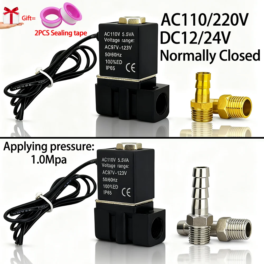 Normally Closed 1/4" DC12/24V AC110/220V Silent Oil Free Bidirectional NormallyClosed Pneumatic Solenoid Valve Tower Joint
Normally Closed 1/4" DC12/24V AC110/220V Silent Oil Free Bidirectional NormallyClosed Pneumatic Solenoid Valve Tower Joint