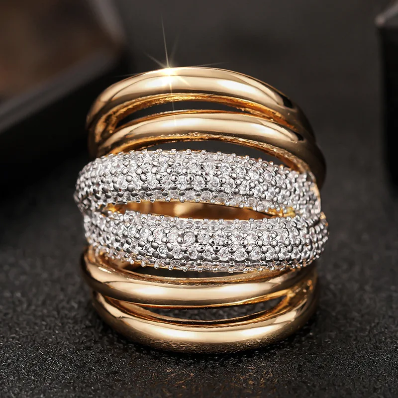 Jianjie Creative Geometry Shining Cubic Zirconia Rings for Women Gold Tone Luxury Dance Party Daily Wear Wide Ring Jewelry
Jianjie Creative Geometry Shining Cubic Zirconia Rings for Women Gold Tone Luxury Dance Party Daily Wear Wide Ring Jewelry