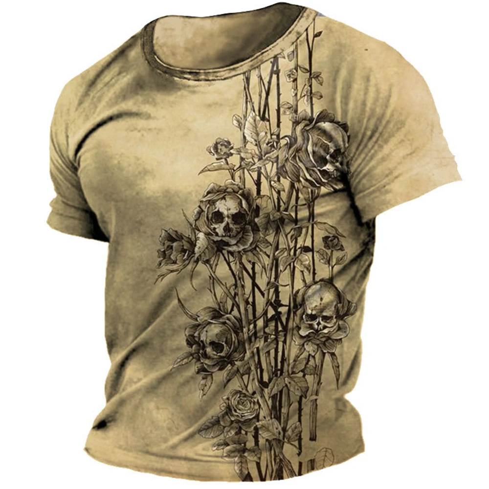 Punk Style Skull Plant T Shirts For Mens 3D Print Short Sleeve Top Casual Boys T-shirt Loose Tee Shirt Men Vintage Clothing
Punk Style Skull Plant T Shirts For Mens 3D Print Short Sleeve Top Casual Boys T-shirt Loose Tee Shirt Men Vintage Clothing