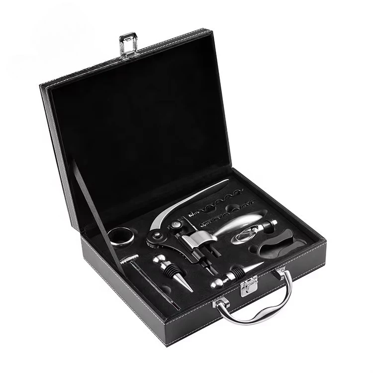 EE1 Customized 8 Pieces Red Wine Accessories Wine Set with Gift Box Wine Gift Set Leather Box
EE1 Customized 8 Pieces Red Wine Accessories Wine Set with Gift Box Wine Gift Set Leather Box
