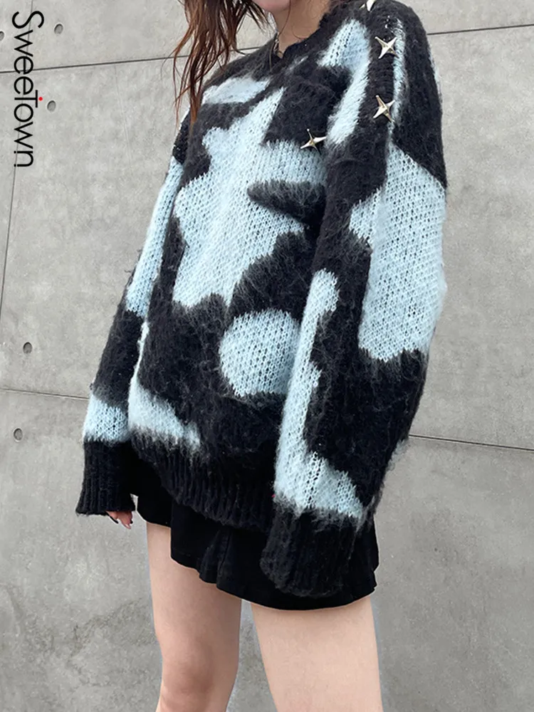 Sweetown Korean Fashion Oversized Long Sweaters For Women Warm Winter Clothes O Neck Full Sleeve Harajuku Japanese Knit Jumpers
Sweetown Korean Fashion Oversized Long Sweaters For Women Warm Winter Clothes O Neck Full Sleeve Harajuku Japanese Knit Jumpers