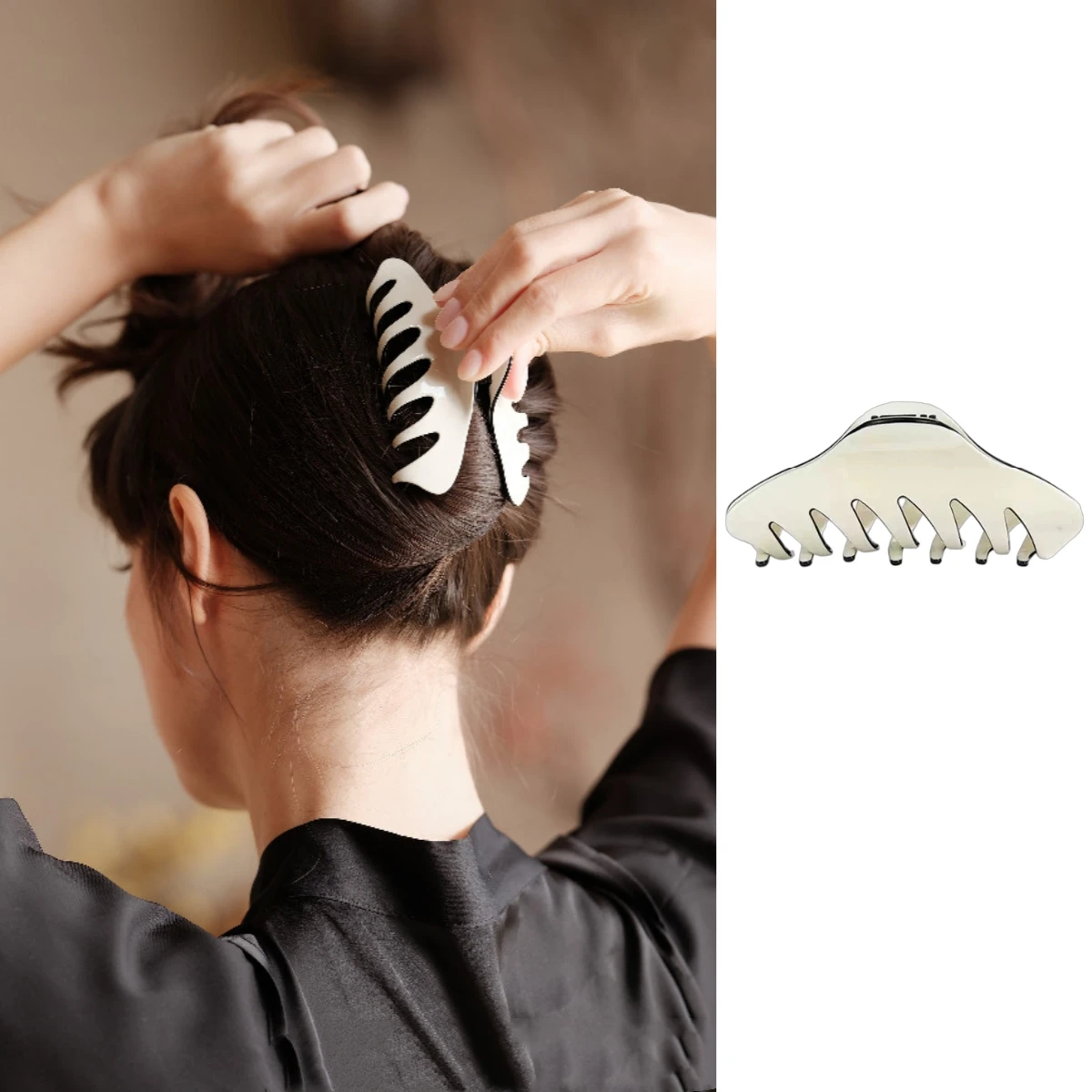 Elegant Large Creamy Hair Claw Clips for Women Black White Acetate Shark Hairpin Pontail Clips Women's Headwear Hair Accessories
Elegant Large Creamy Hair Claw Clips for Women Black White Acetate Shark Hairpin Pontail Clips Women's Headwear Hair Accessories