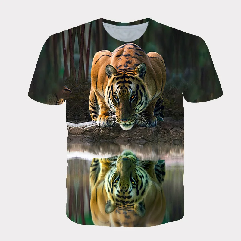 Summer cross-border men's printed 3D tiger short sleeved T-shirt, high-quality children's clothing
Summer cross-border men's printed 3D tiger short sleeved T-shirt, high-quality children's clothing