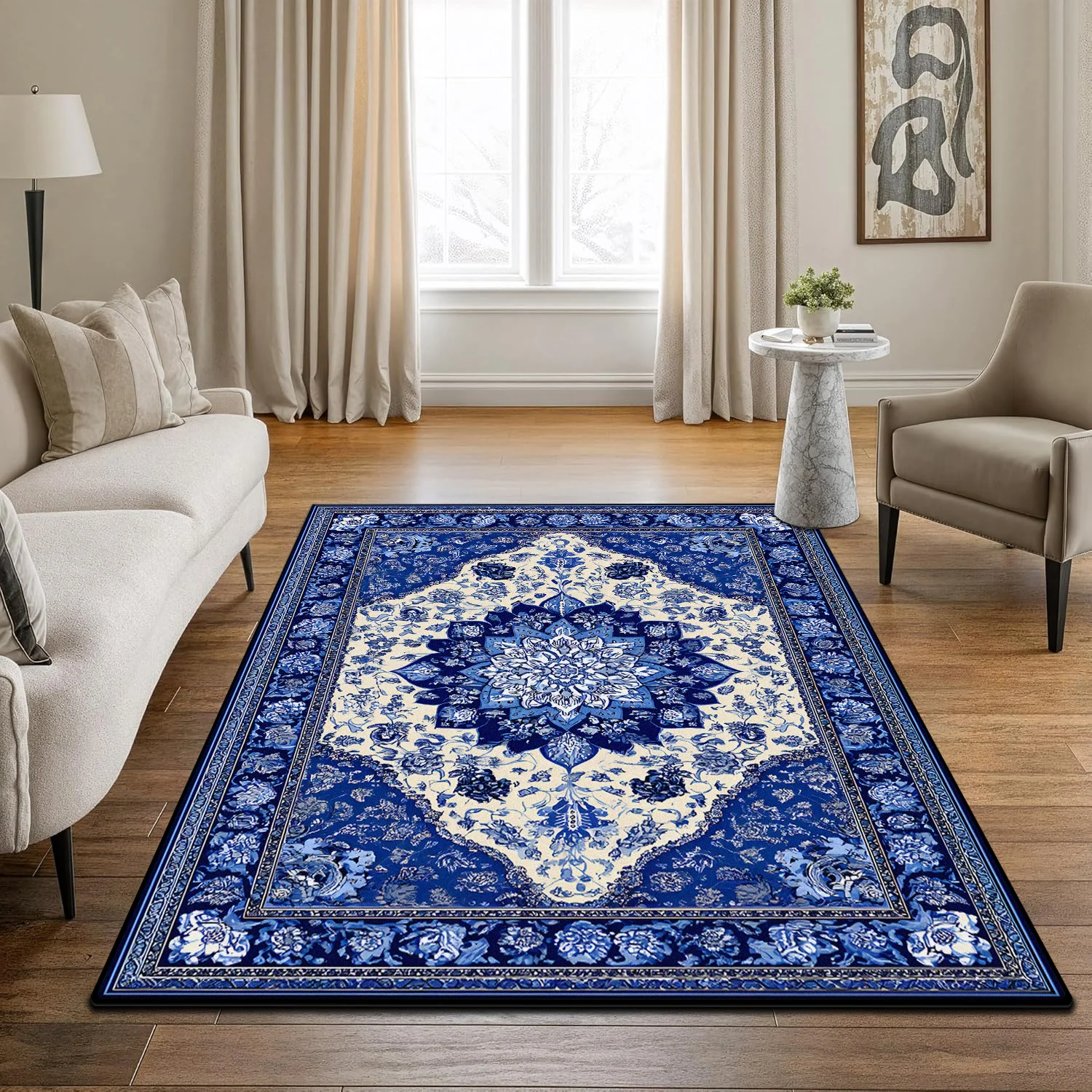 Blue-white Persian Retro Living Room Carpet Washable Non-slip Decoration Home Cloakroom Rug Large Area Soft Dining Room Mats
Blue-white Persian Retro Living Room Carpet Washable Non-slip Decoration Home Cloakroom Rug Large Area Soft Dining Room Mats