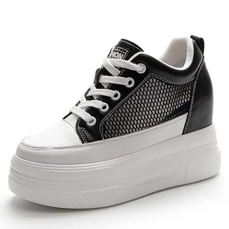 2026 Genuine Leather Breathable White Mesh Women's Vulcanize Shoes with 7cm High Wedge Heel and Lace-up Black
2026 Genuine Leather Breathable White Mesh Women's Vulcanize Shoes with 7cm High Wedge Heel and Lace-up Black