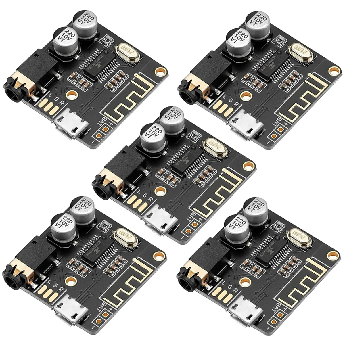 New 5pcs Bluetooth Audio Receiver Board BT 5.0 Stereo Audio Amplifier 3.7-5V DIY Car Speaker Amplifier
New 5pcs Bluetooth Audio Receiver Board BT 5.0 Stereo Audio Amplifier 3.7-5V DIY Car Speaker Amplifier