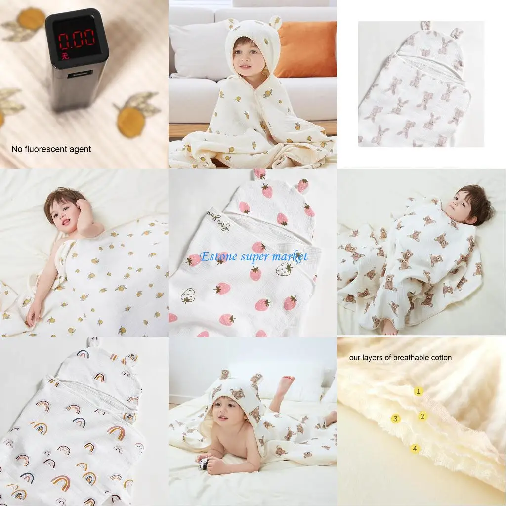 090B Baby Hooded Bath Towel Receiving Blanket Cartoon Print Soft Cotton
090B Baby Hooded Bath Towel Receiving Blanket Cartoon Print Soft Cotton