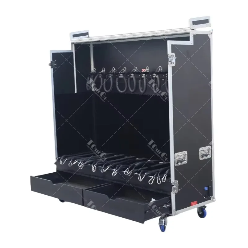 Customization 10 Spaces Multiple Music Instrument Guitar Vault Flight Case with Wheels