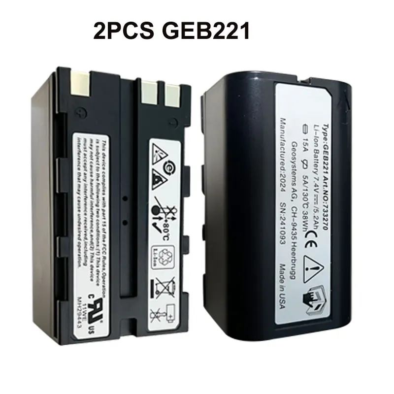 Литий-ионный аккумулятор GEB221 для Leica TS02 TS06 TS09 TPS1200 серии ATX1200, тахеометр 4400 мАч, 7,4 В, 2 шт. GPS
Литий-ионный аккумулятор GEB221 для Leica TS02 TS06 TS09 TPS1200 серии ATX1200, тахеометр 4400 мАч, 7,4 В, 2 шт. GPS