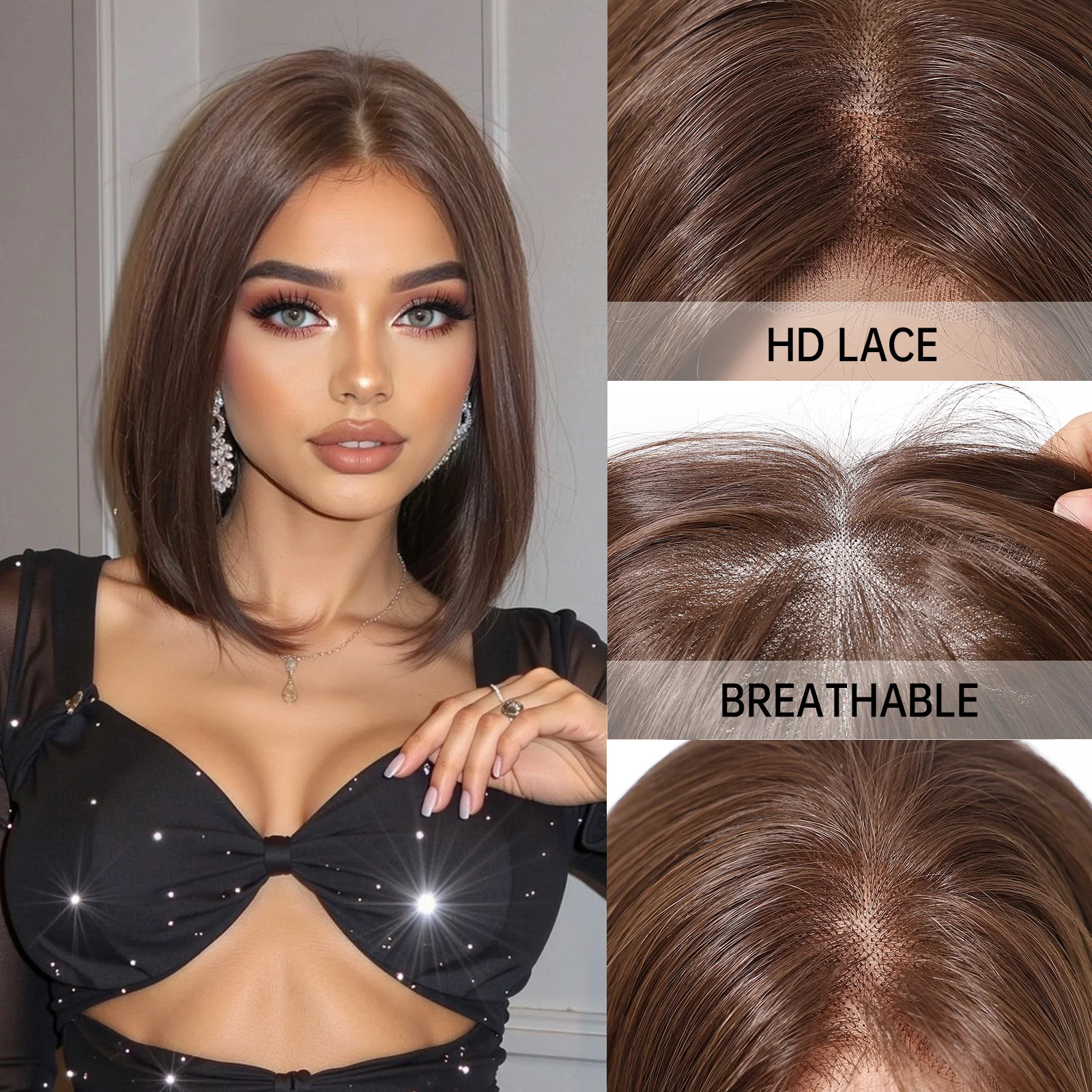 Topshe Brown Short Bob 13x6 Lace Front Wigs Synthetic Hair for Women Heat Resistant Fiber Straight Glueless Pre-Plucked
Topshe Brown Short Bob 13x6 Lace Front Wigs Synthetic Hair for Women Heat Resistant Fiber Straight Glueless Pre-Plucked
