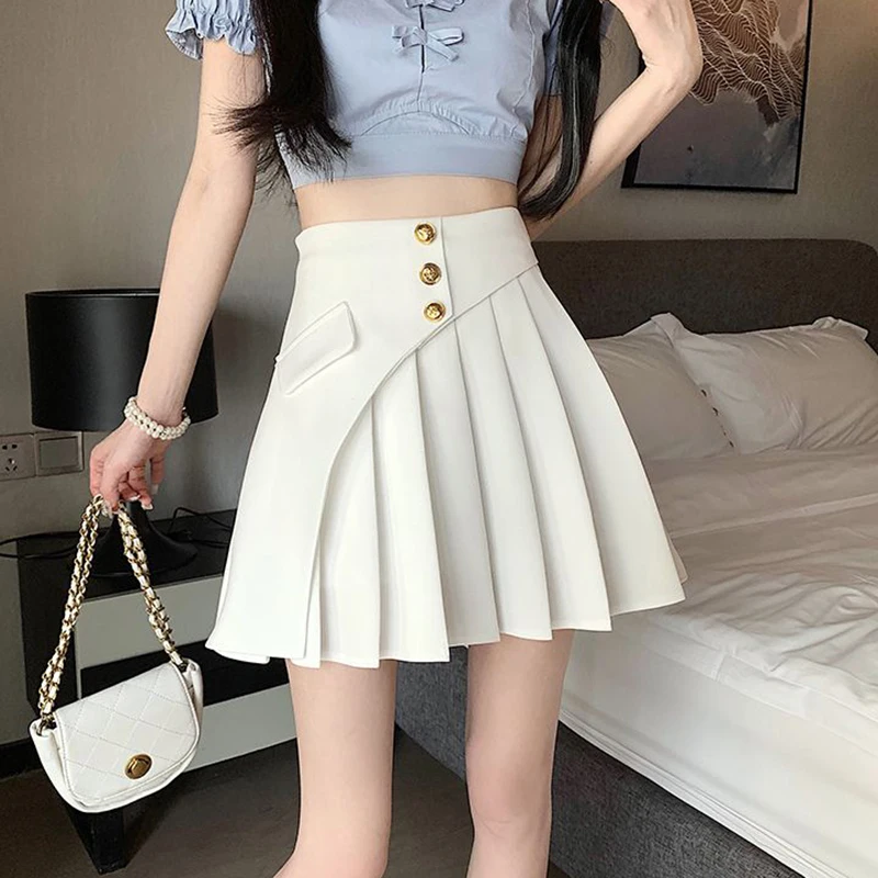 Korean Irregular Ruffle Skirts for Woman Office Laides Button Decor A-Line Short Skirt Female Summer Chic All-Match Skirts Mujer
Korean Irregular Ruffle Skirts for Woman Office Laides Button Decor A-Line Short Skirt Female Summer Chic All-Match Skirts Mujer