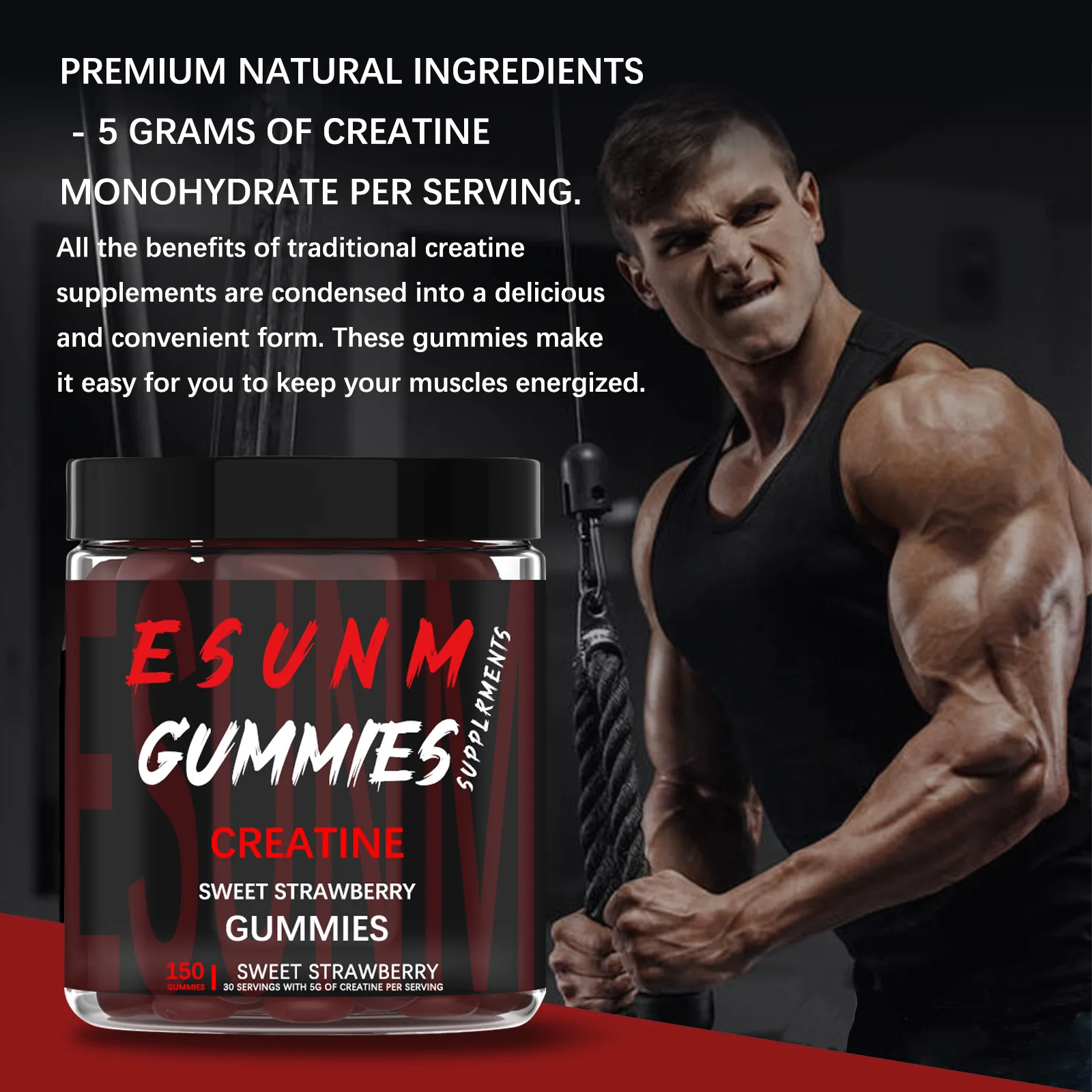 Creatine gummies enhance muscle strength promote muscle recovery reduce fatigue and promote cell hydration
Creatine gummies enhance muscle strength promote muscle recovery reduce fatigue and promote cell hydration