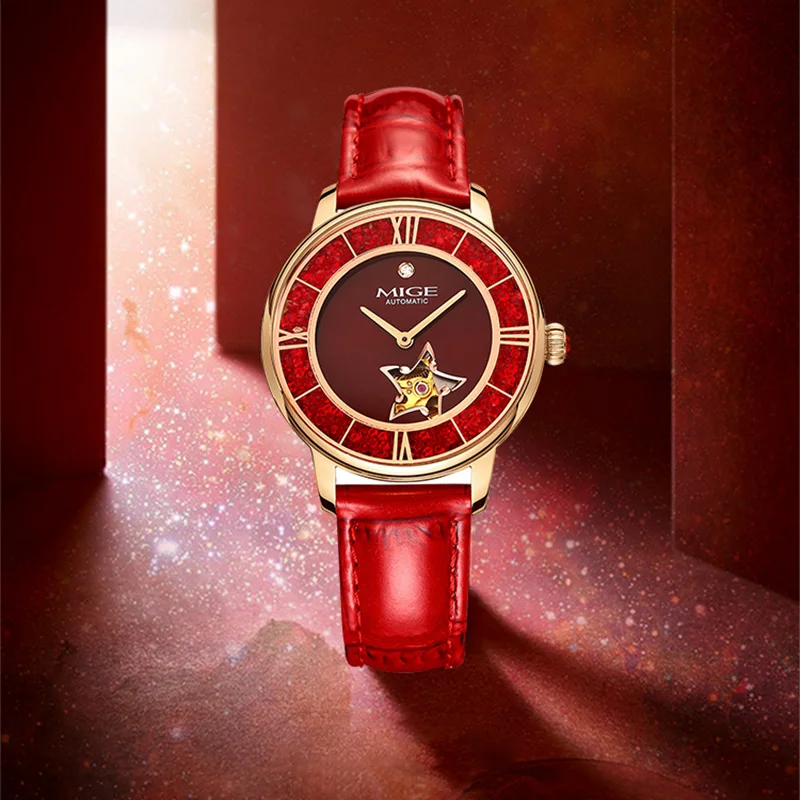 MIGE Automatic Mechanical Women Wristwatches Genuine Leather Strap Waterproof Fashion Watch For Women Sapphire
MIGE Automatic Mechanical Women Wristwatches Genuine Leather Strap Waterproof Fashion Watch For Women Sapphire