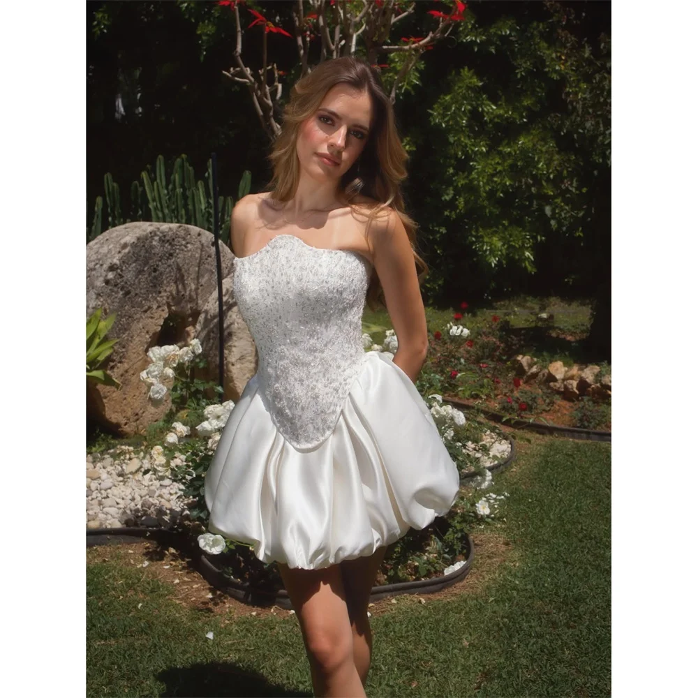 Lorrtta Lace Strapless White Ball Gown Princess Prom Dress Graduation Gown Elegant Luxury Beading Customized Robes de Soirée
Lorrtta Lace Strapless White Ball Gown Princess Prom Dress Graduation Gown Elegant Luxury Beading Customized Robes de Soirée