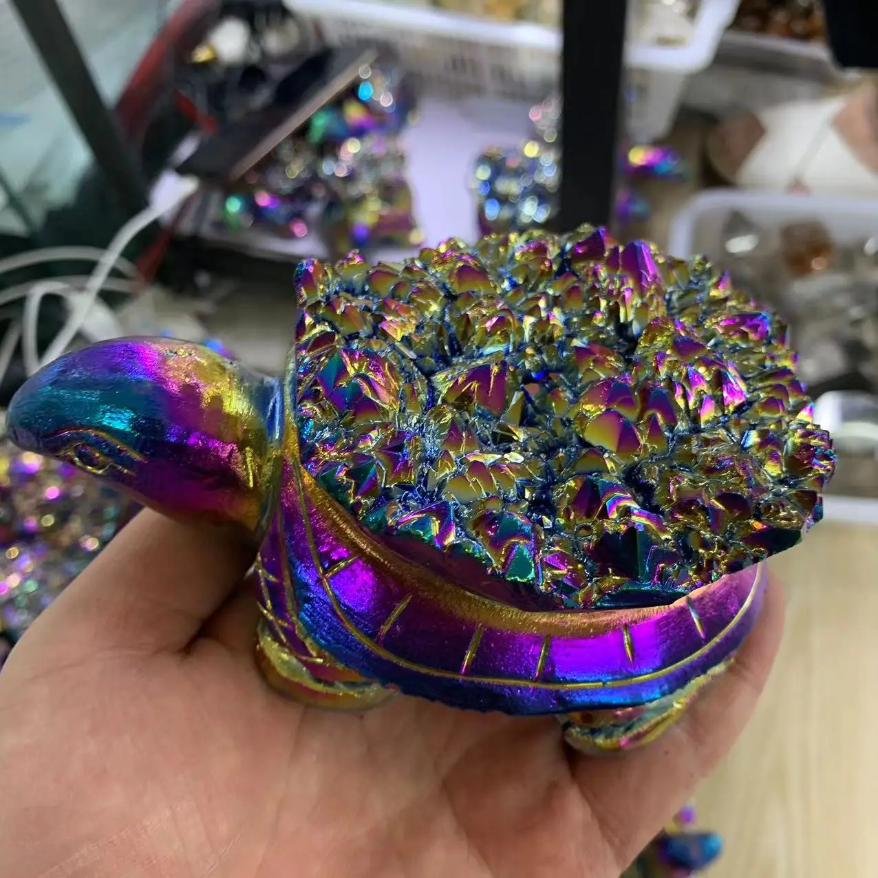 Natural Electroplated Crystal Turtle Carving Reiki Healing Stone Carving Handicrafts Home Decoration
Natural Electroplated Crystal Turtle Carving Reiki Healing Stone Carving Handicrafts Home Decoration