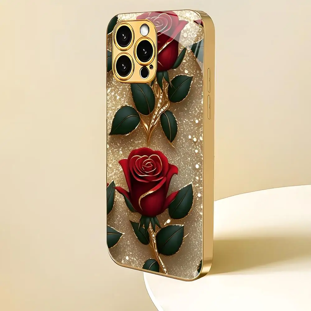 Rose gold electroplated glass phone case suitable for iPhone17 16 15 14 13 12 11Pro/Max/Plus anti drop and shockproof back cover
Rose gold electroplated glass phone case suitable for iPhone17 16 15 14 13 12 11Pro/Max/Plus anti drop and shockproof back cover