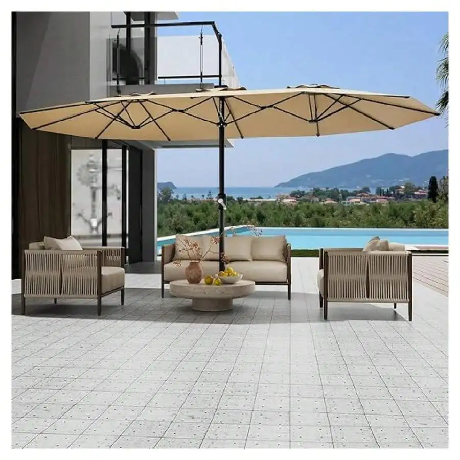 Heavy Duty 15FT Patio Umbrella With Crank Handle UV Blocking Outdoor Poolside Backyard Shade
Heavy Duty 15FT Patio Umbrella With Crank Handle UV Blocking Outdoor Poolside Backyard Shade