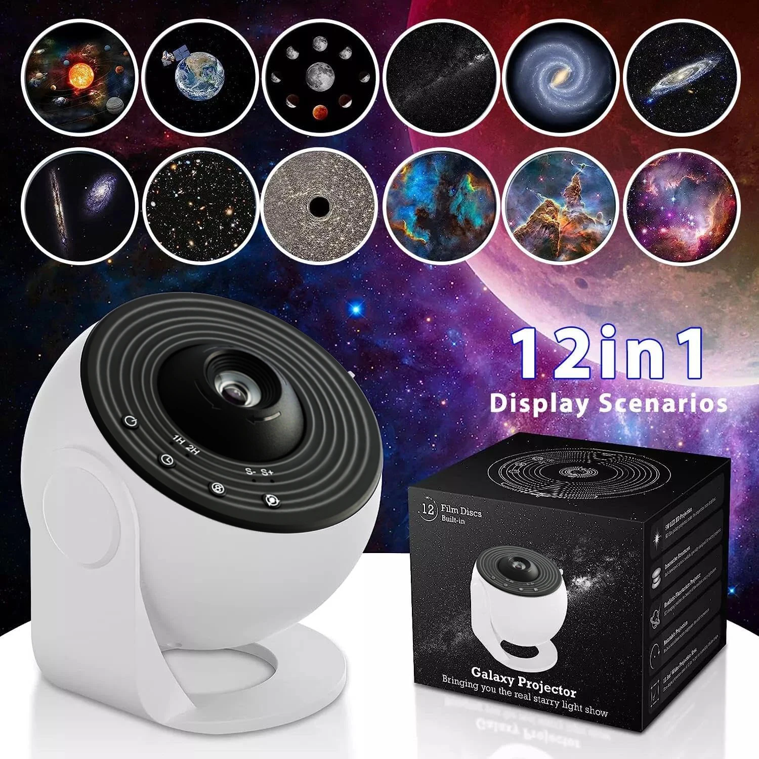12 in 1 Night Light Galaxy Projector Starry Sky Projector 360° Rotate 4K HD Lamp for Kids Bedroom Christmas Gift Wedding Decor
12 in 1 Night Light Galaxy Projector Starry Sky Projector 360° Rotate 4K HD Lamp for Kids Bedroom Christmas Gift Wedding Decor
