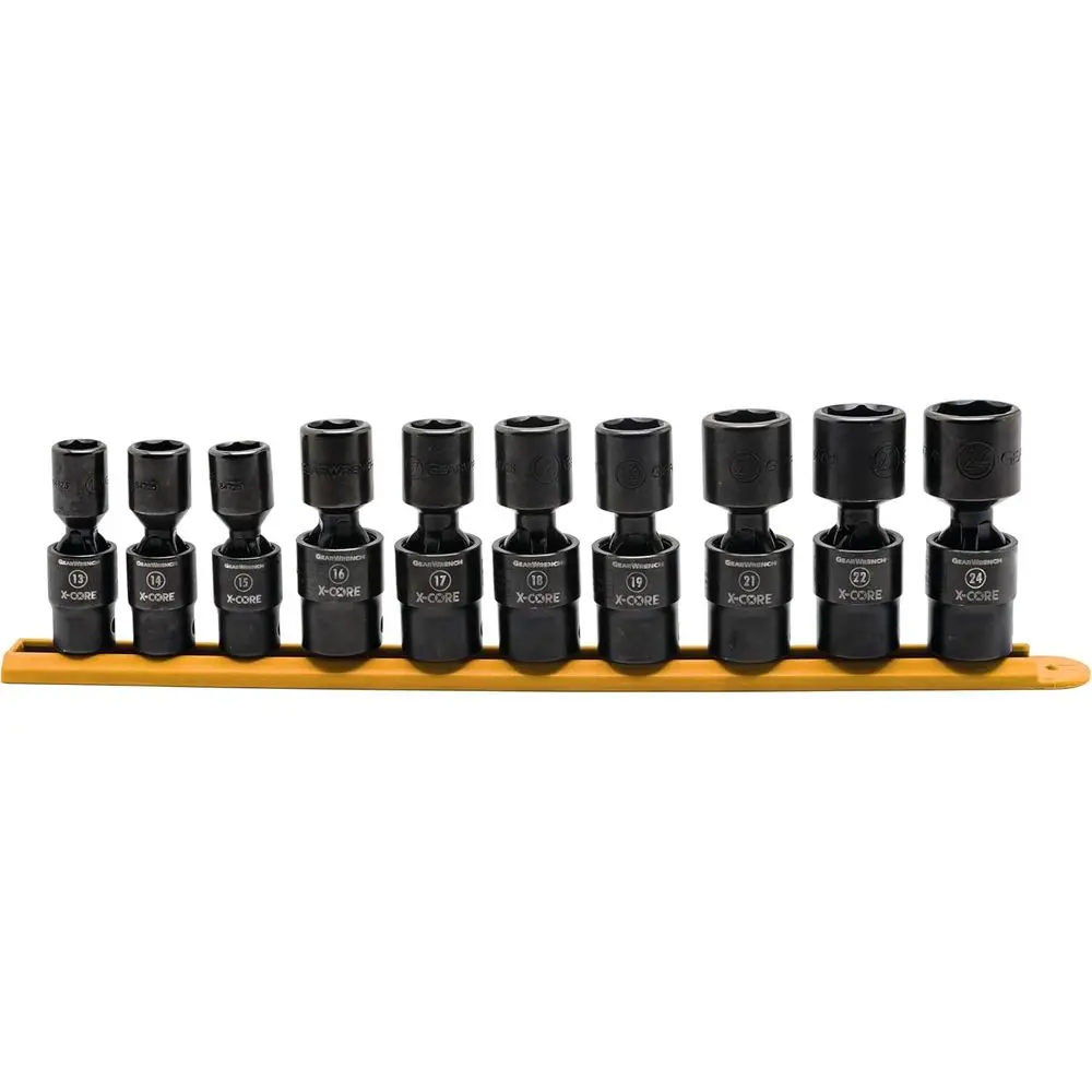 10 Piece 1/2 Drive 6 Point Stand X-Core Pinless Impact Metric Socket Set
10 Piece 1/2 Drive 6 Point Stand X-Core Pinless Impact Metric Socket Set