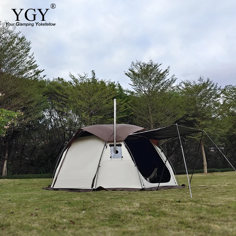 YGY Outdoor Camping Hemisphere Dome Tent With Stove Pipe Jack, Black Pu Coating, Family Camping Ball Tent For 6-8 Person
YGY Outdoor Camping Hemisphere Dome Tent With Stove Pipe Jack, Black Pu Coating, Family Camping Ball Tent For 6-8 Person