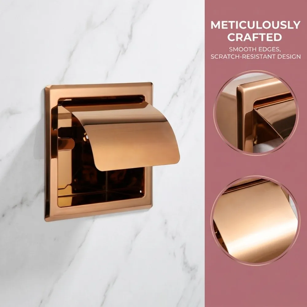 Stainless Steel Toilet Paper Holder Wall Mounted Mirror Finish Paper Towel Holder Rose Gold Modern Toilet Paper Dispenser
Stainless Steel Toilet Paper Holder Wall Mounted Mirror Finish Paper Towel Holder Rose Gold Modern Toilet Paper Dispenser