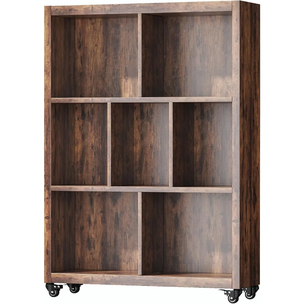 7-Cube Style Bookshelf with Wheels Frame Industrial Style Book Storage Organizer Bookcase Floor Standing Fixed Shelves
7-Cube Style Bookshelf with Wheels Frame Industrial Style Book Storage Organizer Bookcase Floor Standing Fixed Shelves