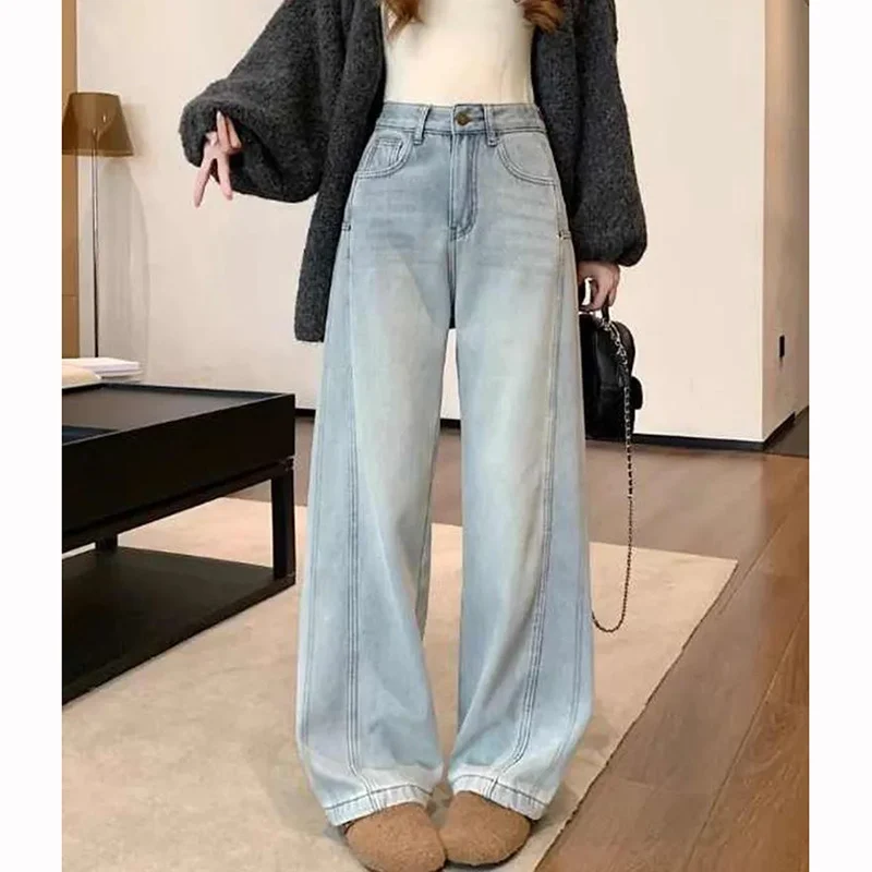 Female Baggy Thin Light Color Jeans Girls Classic Fashion Leisure Denim Pants Women Korean High Waist Straight Leg Trousers
Female Baggy Thin Light Color Jeans Girls Classic Fashion Leisure Denim Pants Women Korean High Waist Straight Leg Trousers
