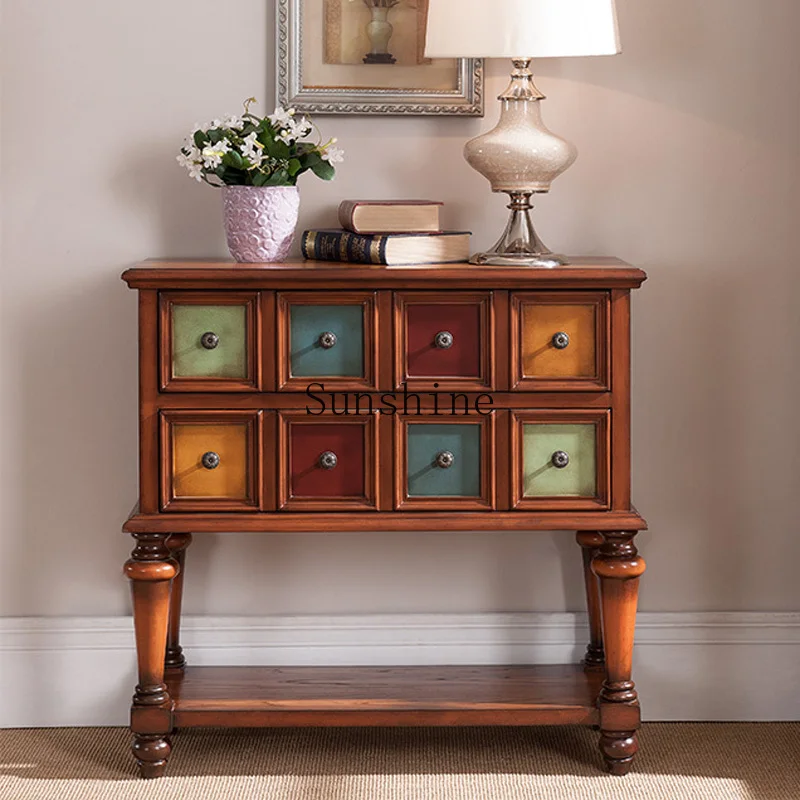 American rural solid wood retro old two-bucket porch storage storage cabinet
American rural solid wood retro old two-bucket porch storage storage cabinet