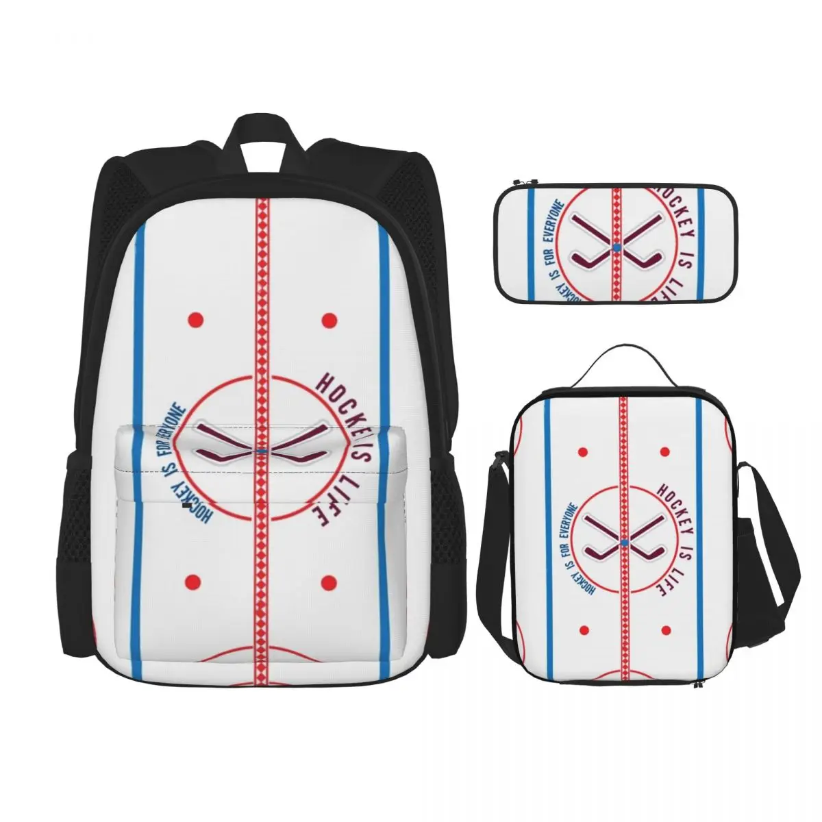 Hockey Is Life Rink Backpacks Boys Girls Bookbag Children School Bags Kids Rucksack Lunch Bag Pen Bag Three-Piece Set
Hockey Is Life Rink Backpacks Boys Girls Bookbag Children School Bags Kids Rucksack Lunch Bag Pen Bag Three-Piece Set