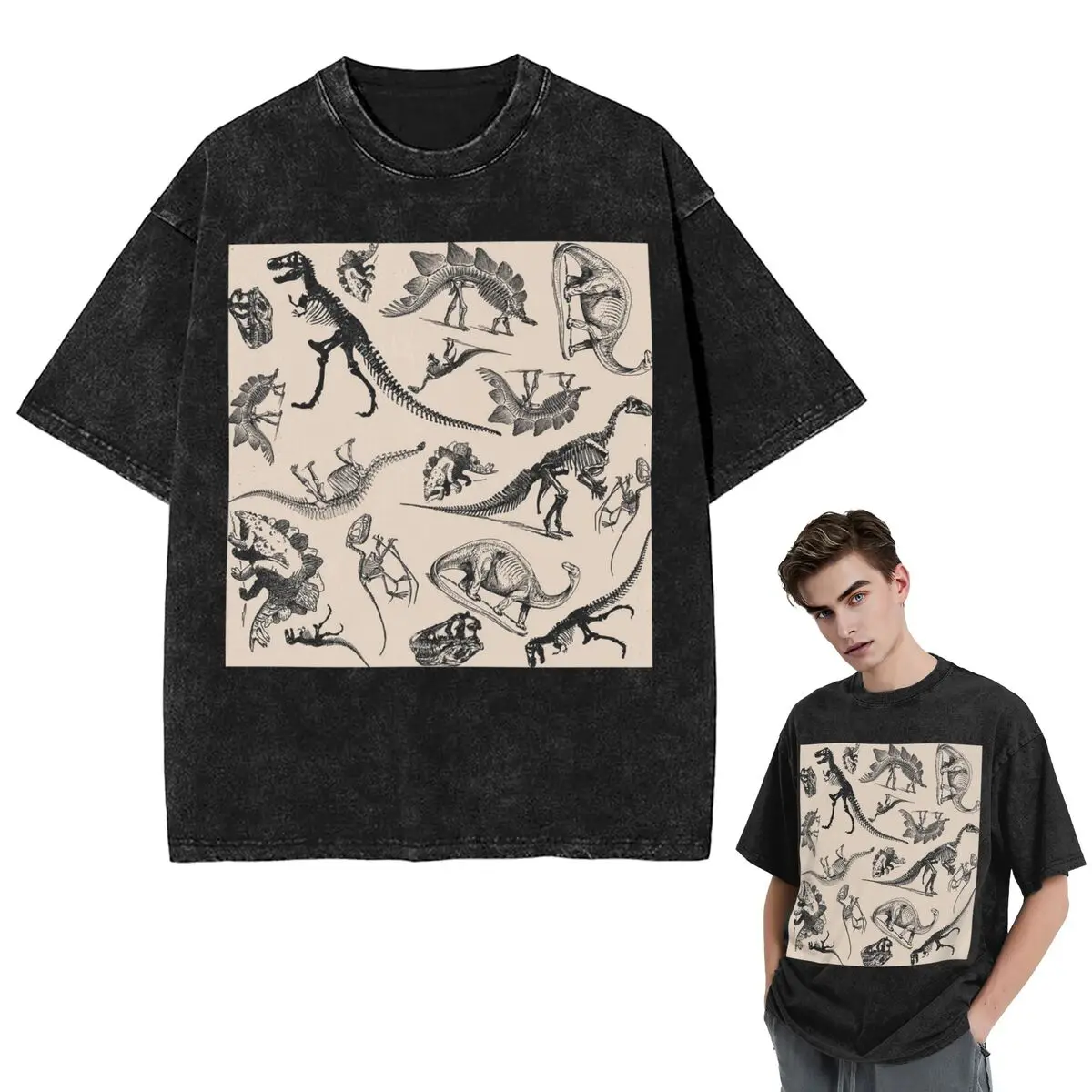 T-Shirts Vintage Museum Dinosaurs And Skeletons Black And Cream Washed T Shirt Short Sleeve T-Shirt Tops Tees for Men Women
T-Shirts Vintage Museum Dinosaurs And Skeletons Black And Cream Washed T Shirt Short Sleeve T-Shirt Tops Tees for Men Women
