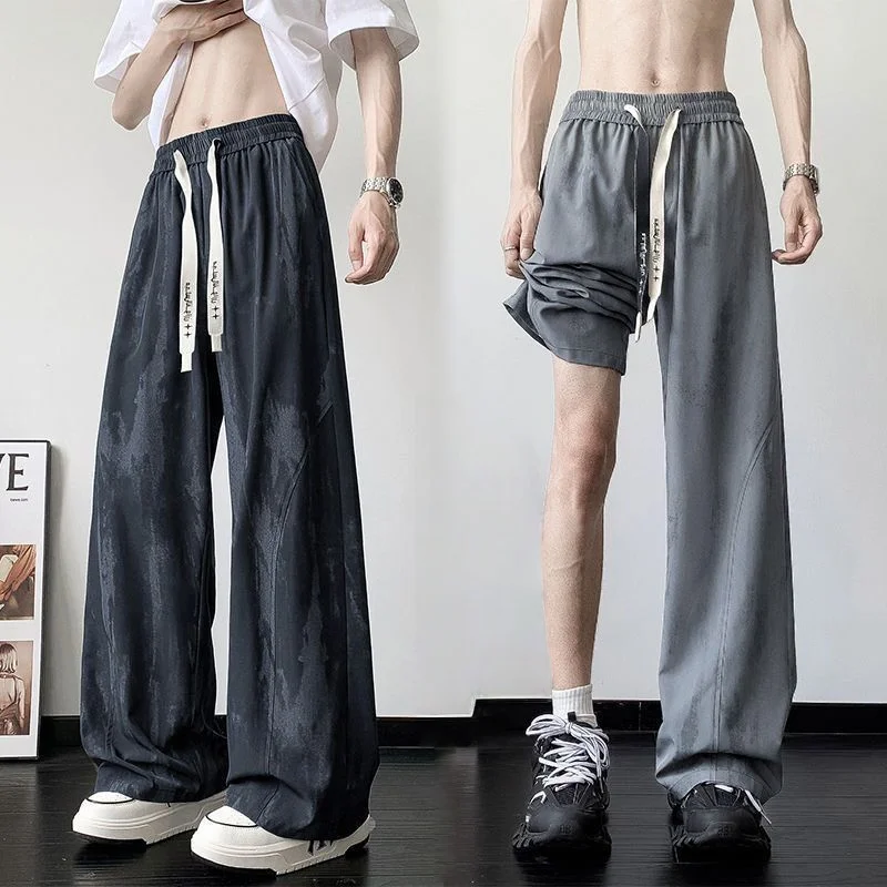 Ice Silk Loose Wide Leg Men's Casual Pants Summer New Style Thin Straight Tube Long Trousers Elastic Waist Youth Fashion
Ice Silk Loose Wide Leg Men's Casual Pants Summer New Style Thin Straight Tube Long Trousers Elastic Waist Youth Fashion