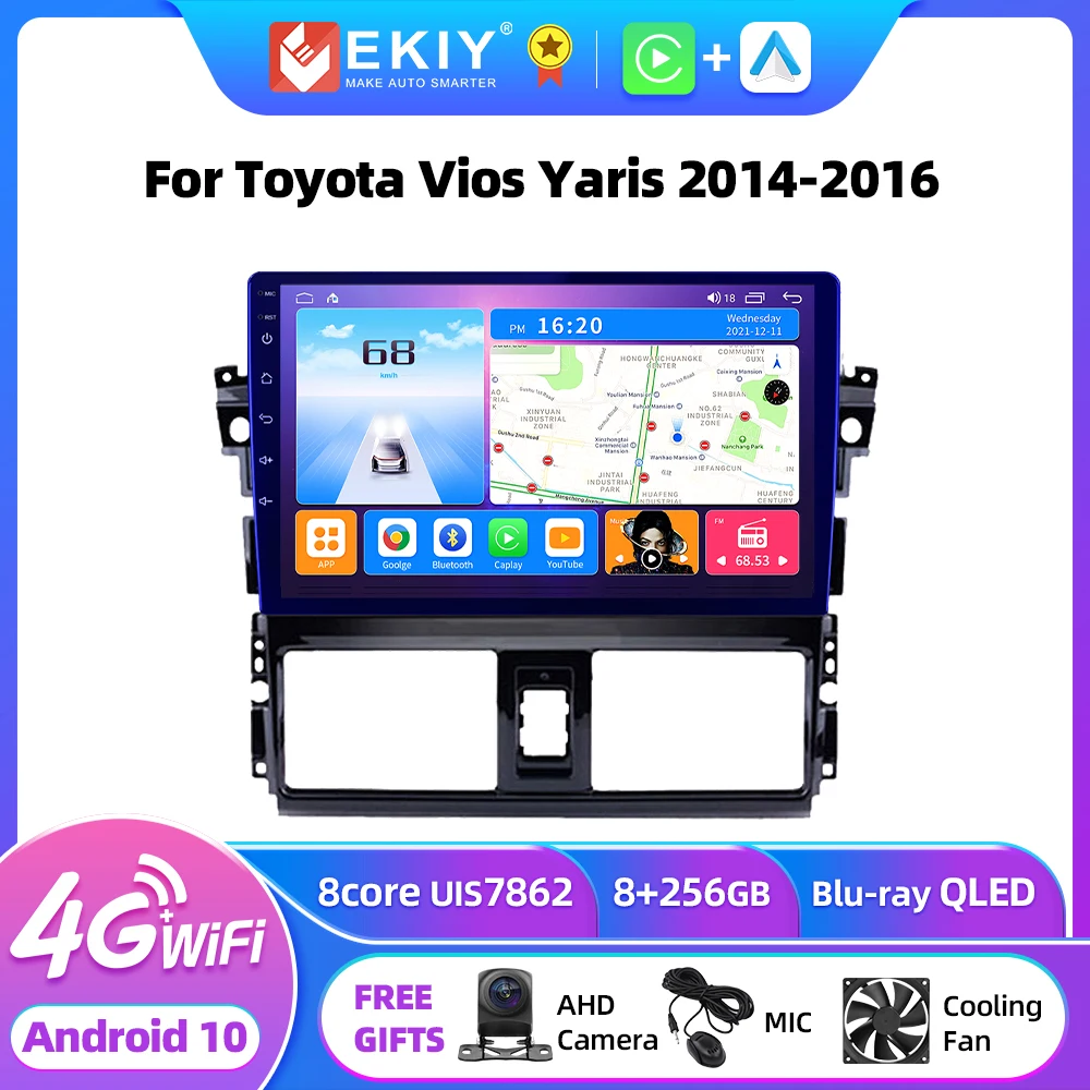 EKIY T7 Android 10 для Toyota Vios Yaris 2014-2016 автомобильный радиоприемник мультимедийный плеер GPS-навигация автомобильный Android Carplay без DVD
EKIY T7 Android 10 для Toyota Vios Yaris 2014-2016 автомобильный радиоприемник мультимедийный плеер GPS-навигация автомобильный Android Carplay без DVD