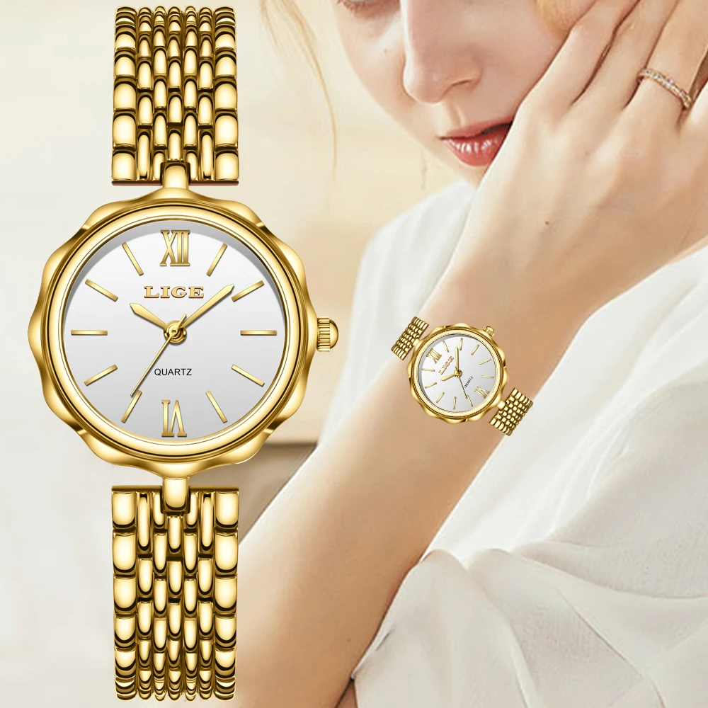 LIGE New Luxury Gold Watch For Women Fashion Waterproof Ladies Quartz Wristwatch Round Stainless Steel Women's Bracelet Watch
LIGE New Luxury Gold Watch For Women Fashion Waterproof Ladies Quartz Wristwatch Round Stainless Steel Women's Bracelet Watch