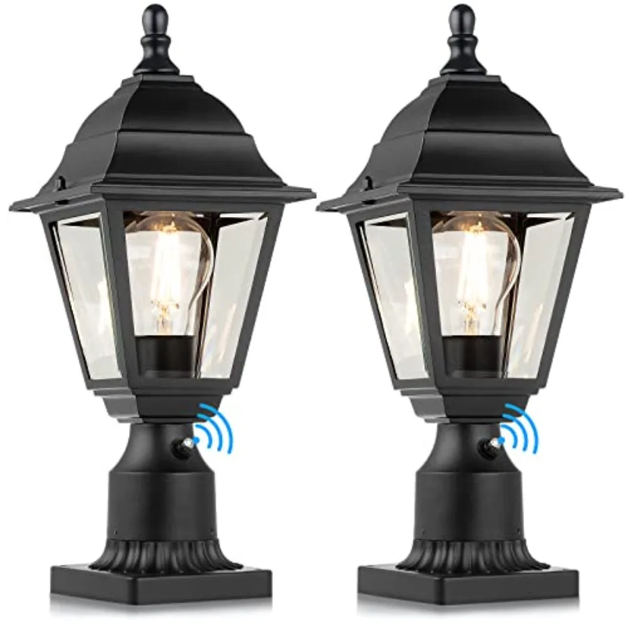 Dusk to Dawn Outdoor Post Lights, 2-Pack Waterproof Outside Post Lamps with Pier Mount, Exterior Pole Lantern with Clear Glass,
Dusk to Dawn Outdoor Post Lights, 2-Pack Waterproof Outside Post Lamps with Pier Mount, Exterior Pole Lantern with Clear Glass,