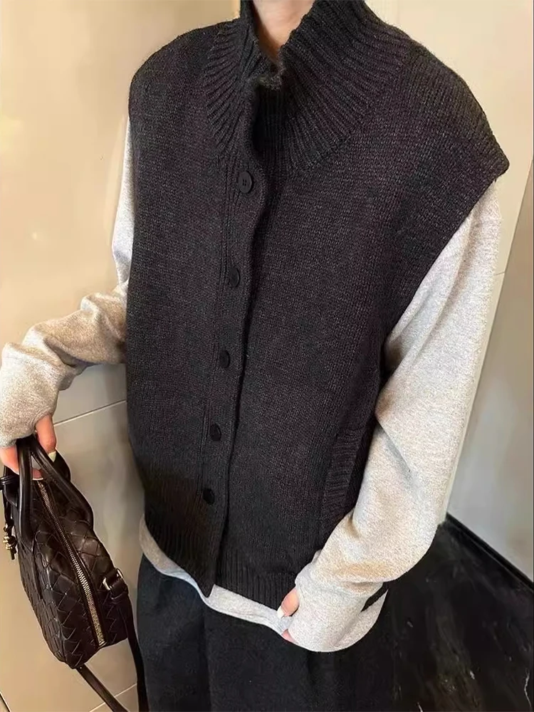 Мужской зимний вязаный жилет-кардиган большого размера с высоким воротником, 300 Pou, с подплечниками, для многослойного ношения, верхняя одежда
Мужской зимний вязаный жилет-кардиган большого размера с высоким воротником, 300 Pou, с подплечниками, для многослойного ношения, верхняя одежда