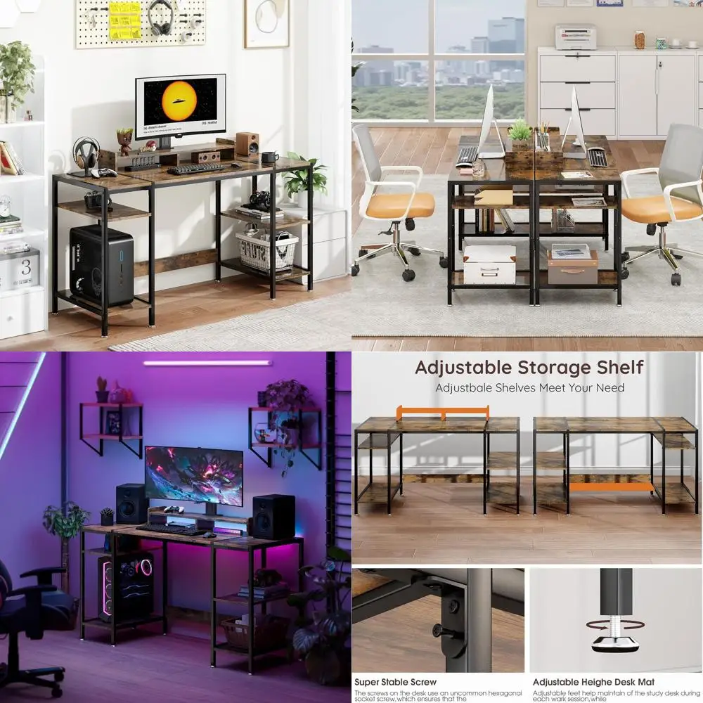 Винтажный игровой стол с двумя мониторами 55 и регулируемым хранилищем, прочный современный письменный стол для домашнего офиса
Винтажный игровой стол с двумя мониторами 55 и регулируемым хранилищем, прочный современный письменный стол для домашнего офиса