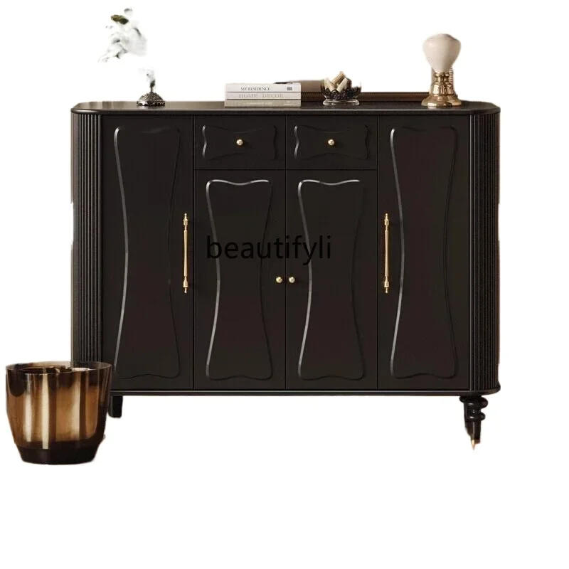zqqFrench retro shoe cabinet, black storage for home use, black entrance integrated against the wall, new model
zqqFrench retro shoe cabinet, black storage for home use, black entrance integrated against the wall, new model