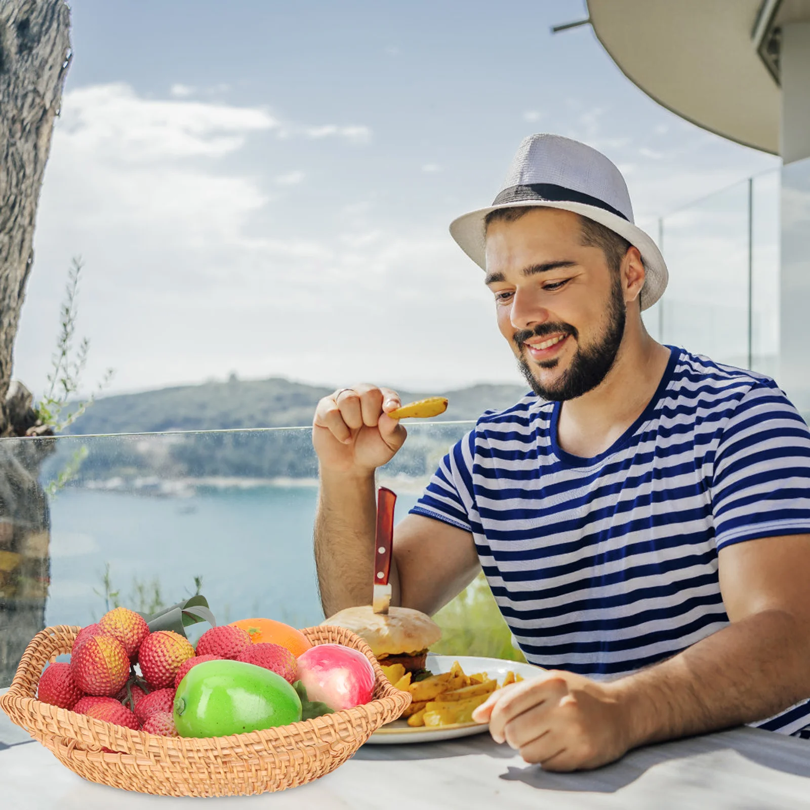 Rattan Woven Basket Rustic Snack Plate Multipurpose Storage Tray for Home Kitchen Fruit Bread Holder Rattan Woven Basket
Rattan Woven Basket Rustic Snack Plate Multipurpose Storage Tray for Home Kitchen Fruit Bread Holder Rattan Woven Basket