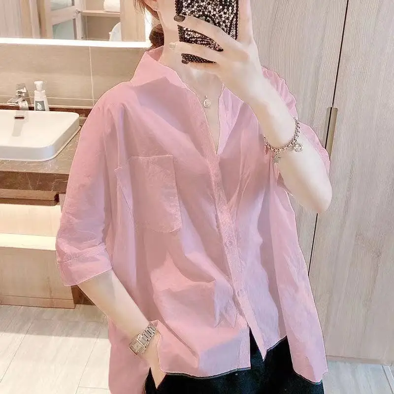 Pure Cotton Women's irt Loose Fit Design Sensation Small ence Tagl Brand Button up Casual Breathable Top
Pure Cotton Women's irt Loose Fit Design Sensation Small ence Tagl Brand Button up Casual Breathable Top