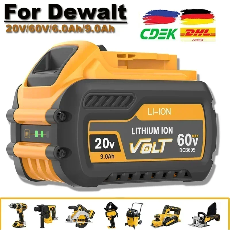 60V Battery For Dewalt DCB200 9.0Ah/6.0Ah Battery DCB606 DCB609 DCB205 DCB206 DCB209 DCB182 60V 9000mAh MAX Power Tool Battery
60V Battery For Dewalt DCB200 9.0Ah/6.0Ah Battery DCB606 DCB609 DCB205 DCB206 DCB209 DCB182 60V 9000mAh MAX Power Tool Battery