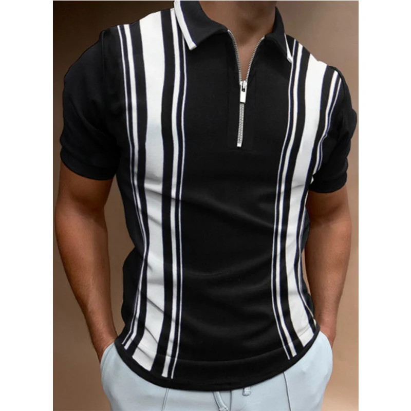 Summer Men's Casual POLO Zipper Lapel Shirt Short Sleeve Suit Fashion Short Sleeve Oversized Business Casual POLO Shirt Clothes
Summer Men's Casual POLO Zipper Lapel Shirt Short Sleeve Suit Fashion Short Sleeve Oversized Business Casual POLO Shirt Clothes