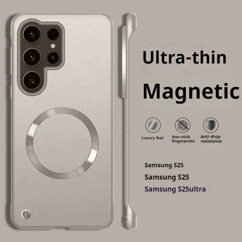 Thin Metallic Paint For Magsafe Magnetic Case For Samsung Galaxy S25Ultra S25 S24 S23 S22 Plus Ultra Borderless Cooling Cover
Thin Metallic Paint For Magsafe Magnetic Case For Samsung Galaxy S25Ultra S25 S24 S23 S22 Plus Ultra Borderless Cooling Cover