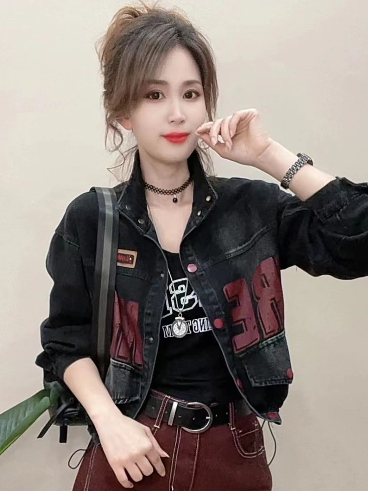 Casual Style Stand Collar Denim Jacket Women's Fashion Trend Spring Autumn New Korean Version All-Match Small Jacket Top
Casual Style Stand Collar Denim Jacket Women's Fashion Trend Spring Autumn New Korean Version All-Match Small Jacket Top