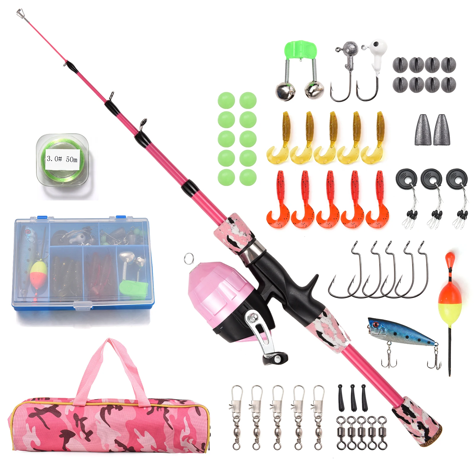 Kids Fishing Rod and Reel Combo Full Kit 1.2m/1.5m Telescopic Casting Rod Pole with Spincast Reel and Hooks Lures Swivels Carry
Kids Fishing Rod and Reel Combo Full Kit 1.2m/1.5m Telescopic Casting Rod Pole with Spincast Reel and Hooks Lures Swivels Carry