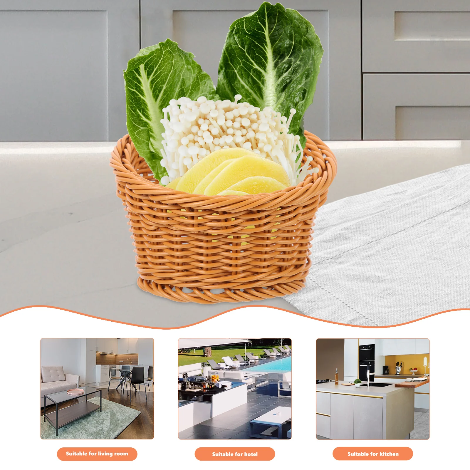 Vegetable Platter Basket Woven Fruit Storage Countertop for Rustic Tabletop Pvc
Vegetable Platter Basket Woven Fruit Storage Countertop for Rustic Tabletop Pvc